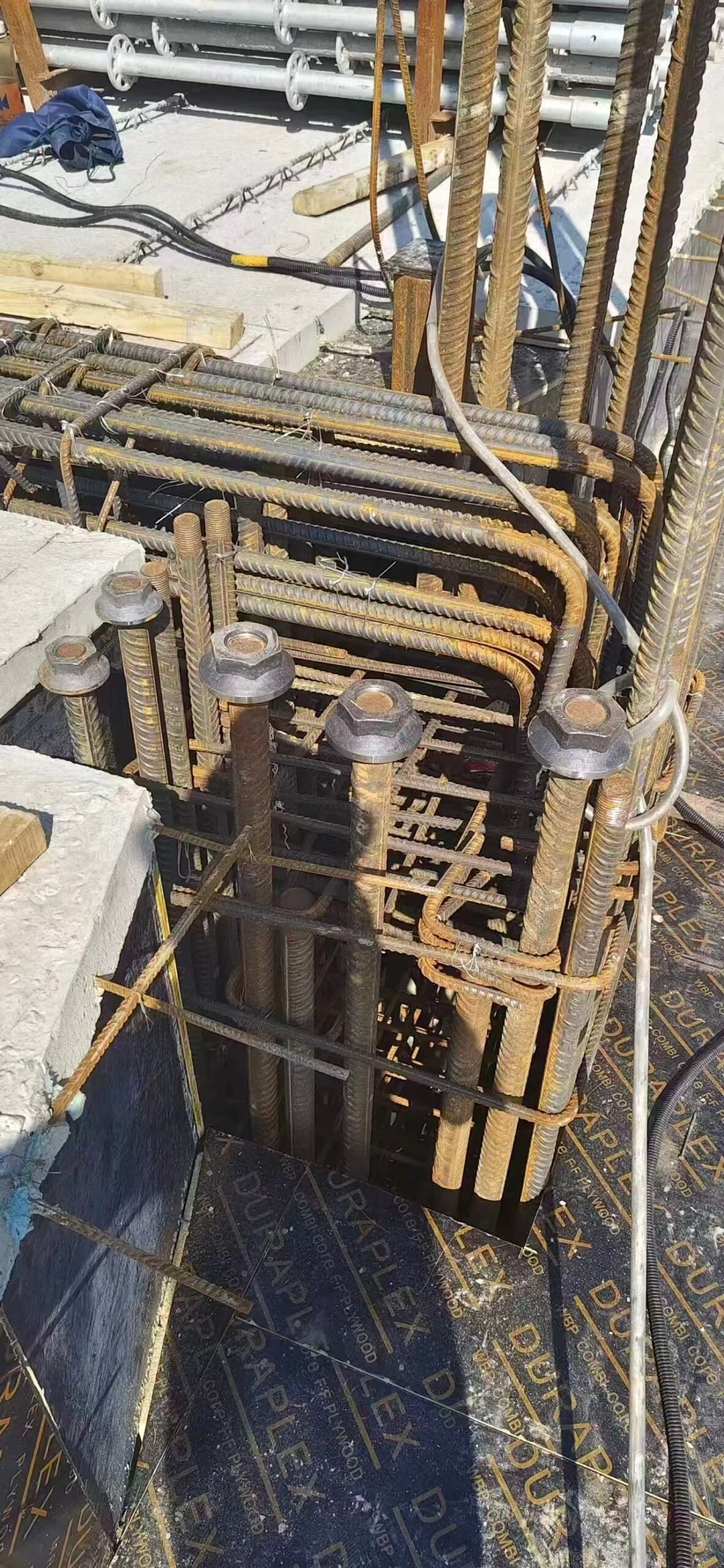 Rebar anchorage plate nut representative application image