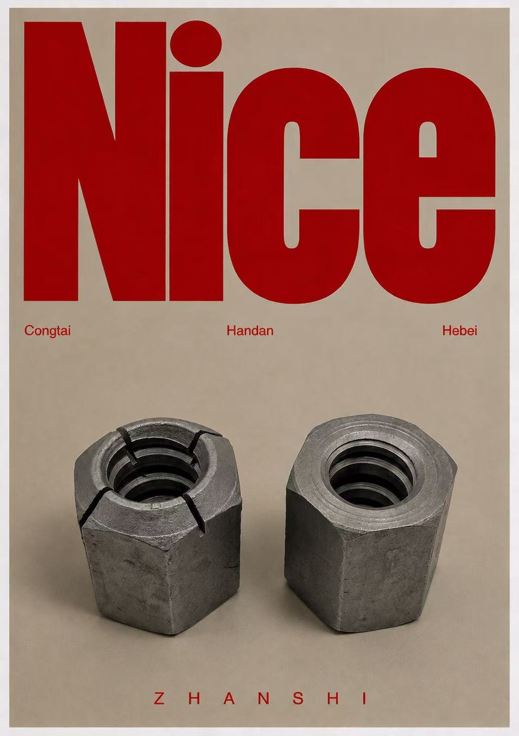 High-strength threaded steel bar nut